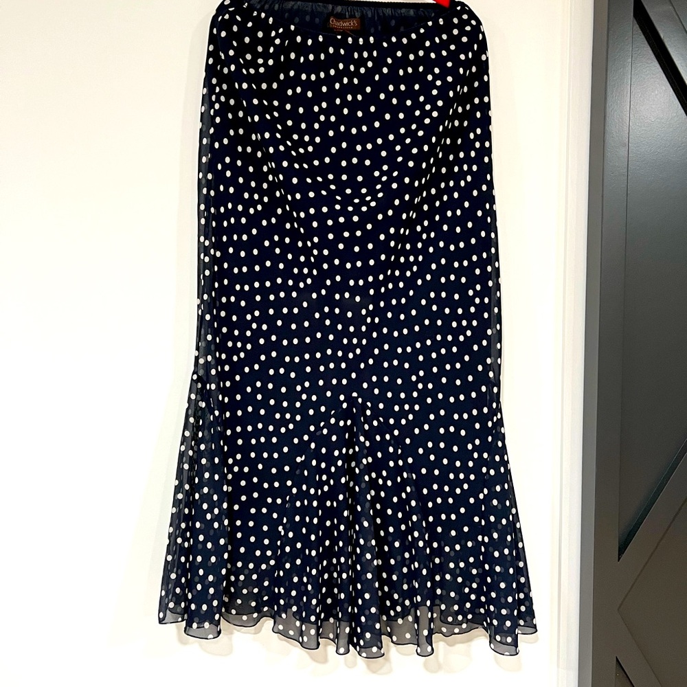 Navy Polka dot skirt